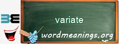 WordMeaning blackboard for variate